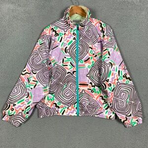 Vintage Sergio Tacchini Windbreaker Jacket Women's 11 Allover Print Zip Up Lined